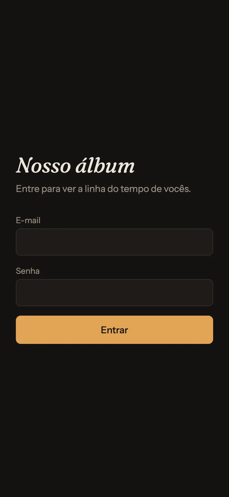 Photo Album sign-in screen on mobile.