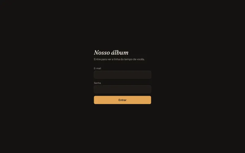 Photo Album sign-in screen — the app is private, so everything past this point requires an account.